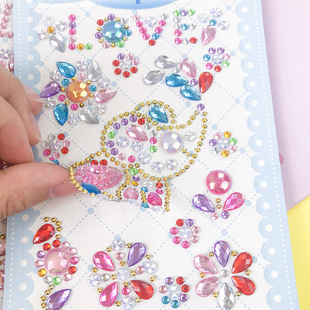 South Korea girl heart Diamond Love stickers ins mobile phone shell DIY hand account three-dimensional acrylic Diamond stickers factory direct supply