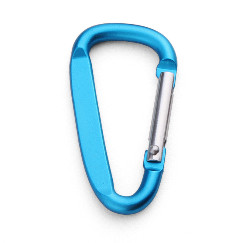 Factory supply high quality No.5 D-type flattened aluminum alloy mountaineering buckle outdoor buckle fast hanging key chain