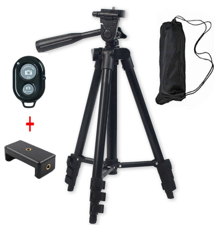 Factory spot live broadcast bracket aluminum alloy tripod with mobile phone clip digital SLR camera telescopic bracket