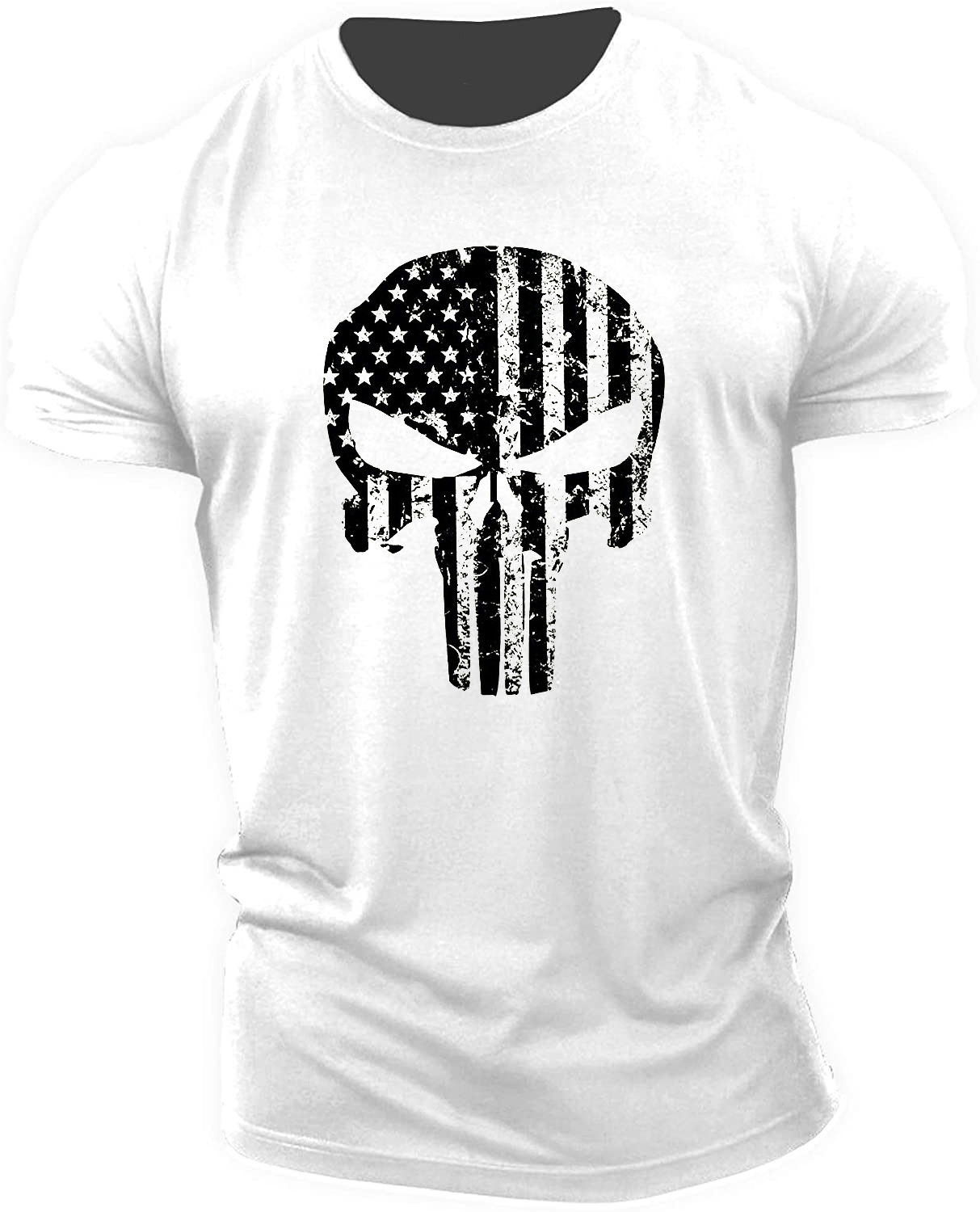 Cross-border Amazon Wish Cross-border ebay Men's Skull Fitness Short-sleeved T-shirt Cotton Gym GYM