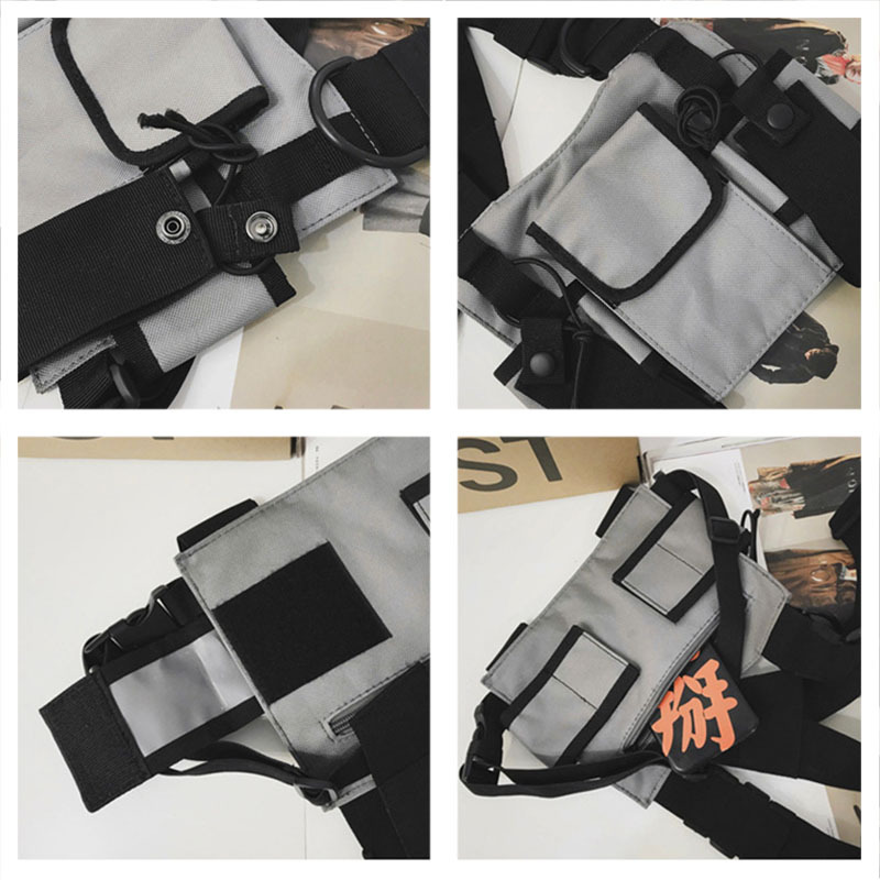 Trendy Street Men's and Women's Chest Bag Vest Eating Chicken Vest Tactical Bag Hip-Hop Functional Performance Backpack Trendy Cool Waist Bag