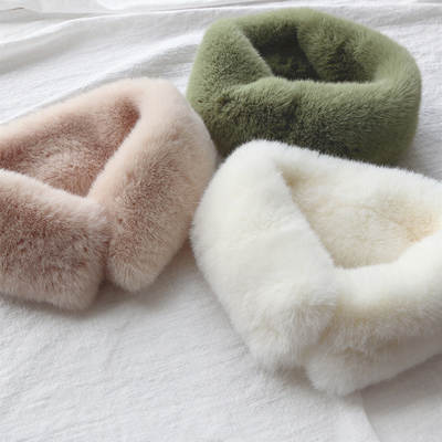 Autumn and Winter New Elegant Scarf Plush All-match Men's and Women's Scarf Warm Thickened Winter Riding Fur Collar