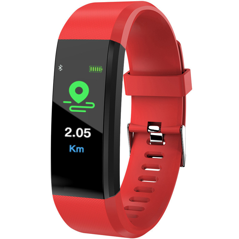 115plus color screen smart bracelet heart rate blood pressure sleep health waterproof exercise pedometer smart watch