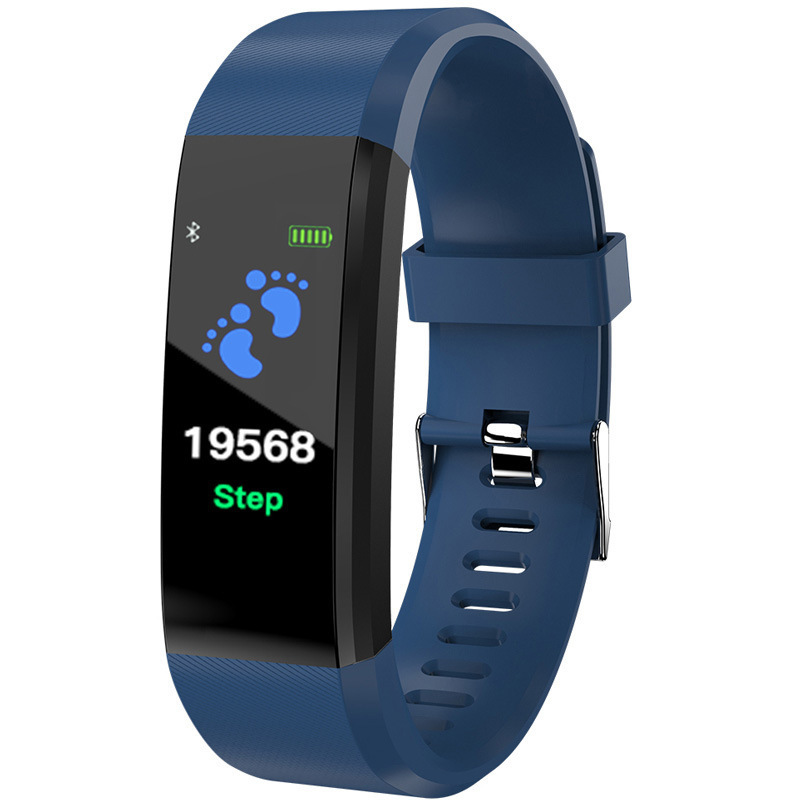 115plus color screen smart bracelet heart rate blood pressure sleep health waterproof exercise pedometer smart watch