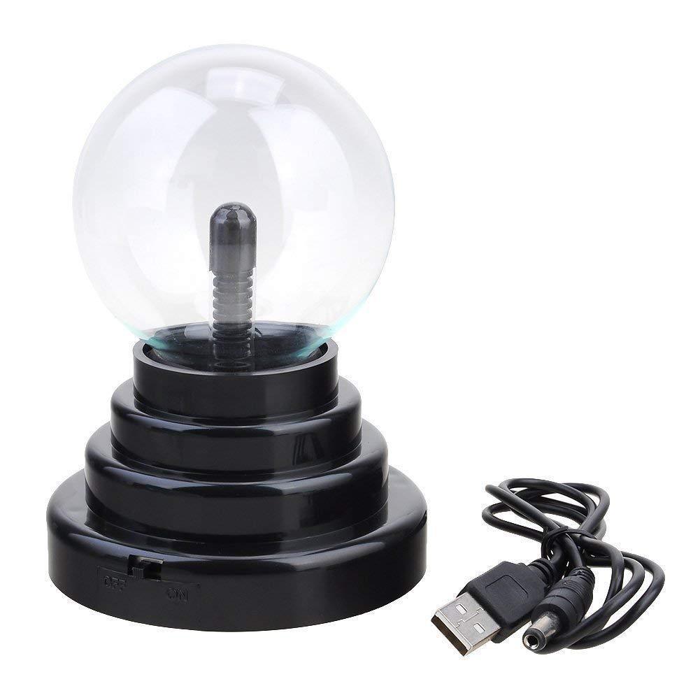 亚马逊跨境3寸离子球灯外贸魔法静电USB氛围灯触摸闪电球小夜灯