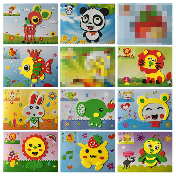 Children's handmade eva stickers AR series 20 educational cartoon children's three-dimensional stickers wholesale factory direct sales