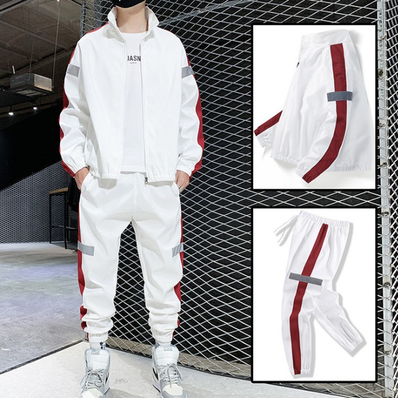 suit Men's 2024 Spring New Casual suit Youth Korean Sports Two-piece plus size Sports suit Trendy