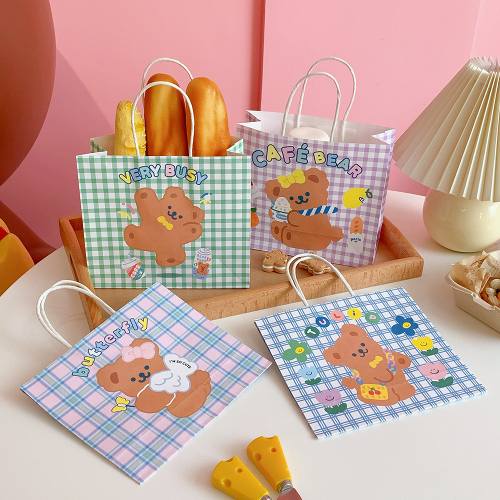 ins Cute Gift Bag Cartoon Super Cute Bear Gift Wrapping Paper Bag Student Exquisite Mini Portable Shopping Bag