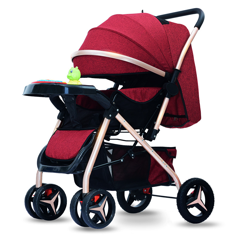 Walking baby artifact stroller can sit and lie foldable two-way children's portable baby cart trolley safety