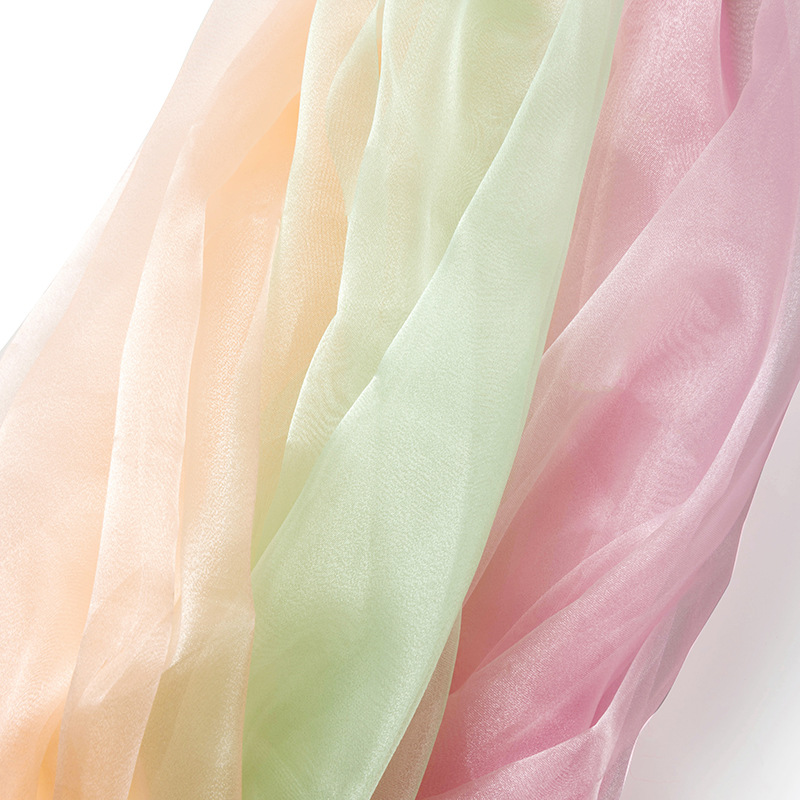 in stock Three Yarn Flash Organza Hard Yarn Stage Fabric Garment Fabric Solid Color Transparent Yarn Wedding Decoration