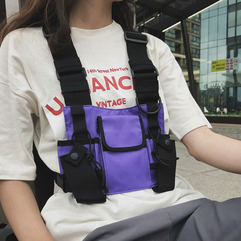 Trendy Street Men's and Women's Chest Bag Vest Eating Chicken Vest Tactical Bag Hip-Hop Functional Performance Backpack Trendy Cool Waist Bag