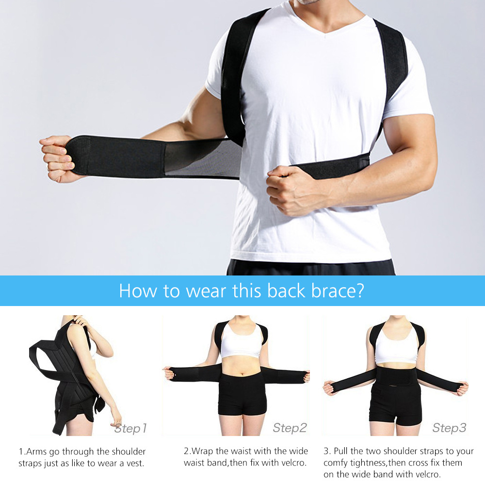 Amazon adult back fixing belt men and women invisible posture corrector with support plate humpback correction belt