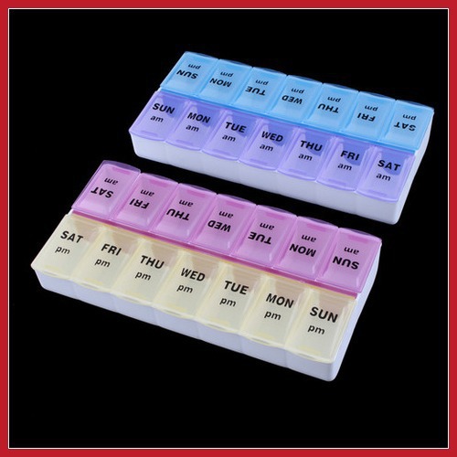 14-cell medicine box double row 14-cell upper afternoon separate medicine box opp bag