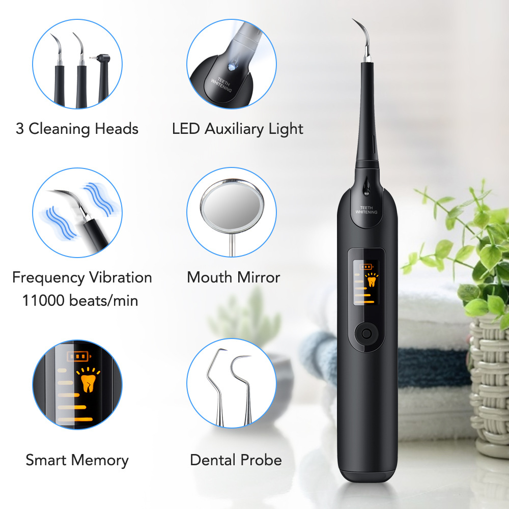 Cross-border LED display Electric tooth cleaner 5-speed high-frequency vibration tooth cleaner to remove yellow teeth stains and dirt Tooth Stones suit
