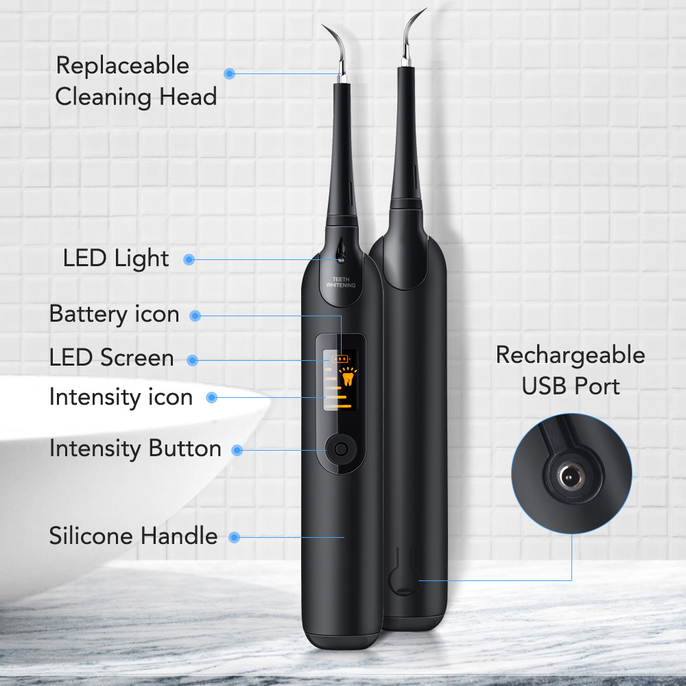 Cross-border intelligent electric dental cleaner LED luminous 5-speed mode dental cleaning and beauty instrument household portable dental cleaner