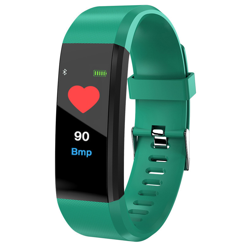 115plus color screen smart bracelet heart rate blood pressure sleep health waterproof exercise pedometer smart watch