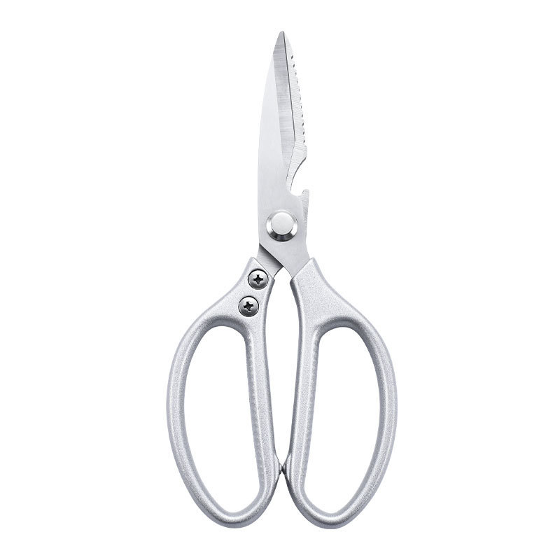 Household kitchen scissors stainless steel SK5 aluminum handle multi-function strong scissors duck fish chicken bone scissors barbecue scissors