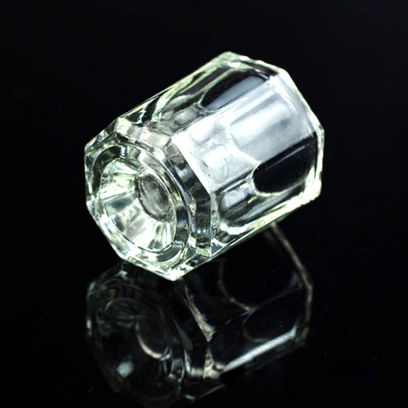 Nail Art Tools Crystal Cup Glass Octagonal Cup Transparent Carved Crystal Liquid Cup Pen Washing Water Paint Bottle