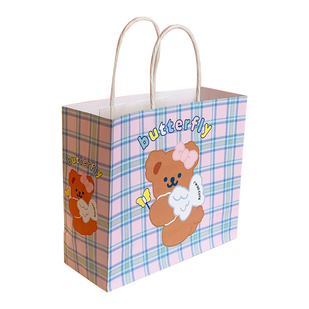 ins Cute Gift Bag Cartoon Super Cute Bear Gift Wrapping Paper Bag Student Exquisite Mini Portable Shopping Bag