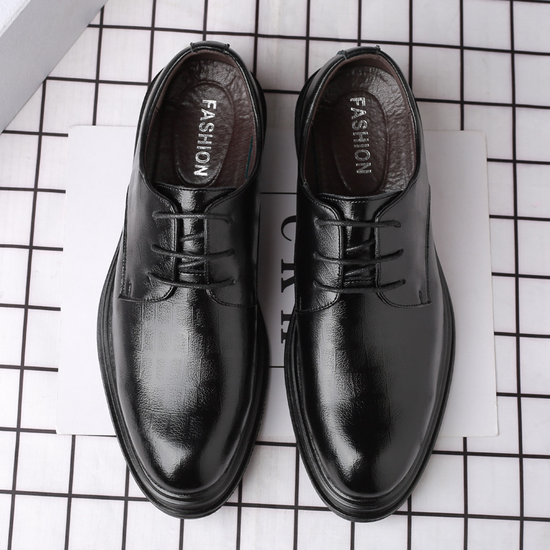 Business Dress Leather Shoes Men's Genuine Leather Casual Men's Shoes British Fashionable Breathable Groom's Young Korean Style Wedding Shoes
