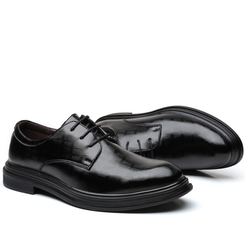Business Dress Leather Shoes Men's Genuine Leather Casual Men's Shoes British Fashionable Breathable Groom's Young Korean Style Wedding Shoes