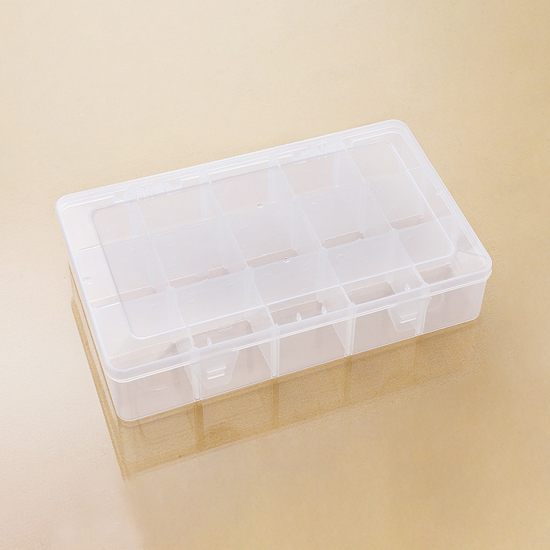 Large 15-grid Transparent Removable Plastic Packaging Multi-functional Creative Nail Jewelry Beaded Toy Storage Box