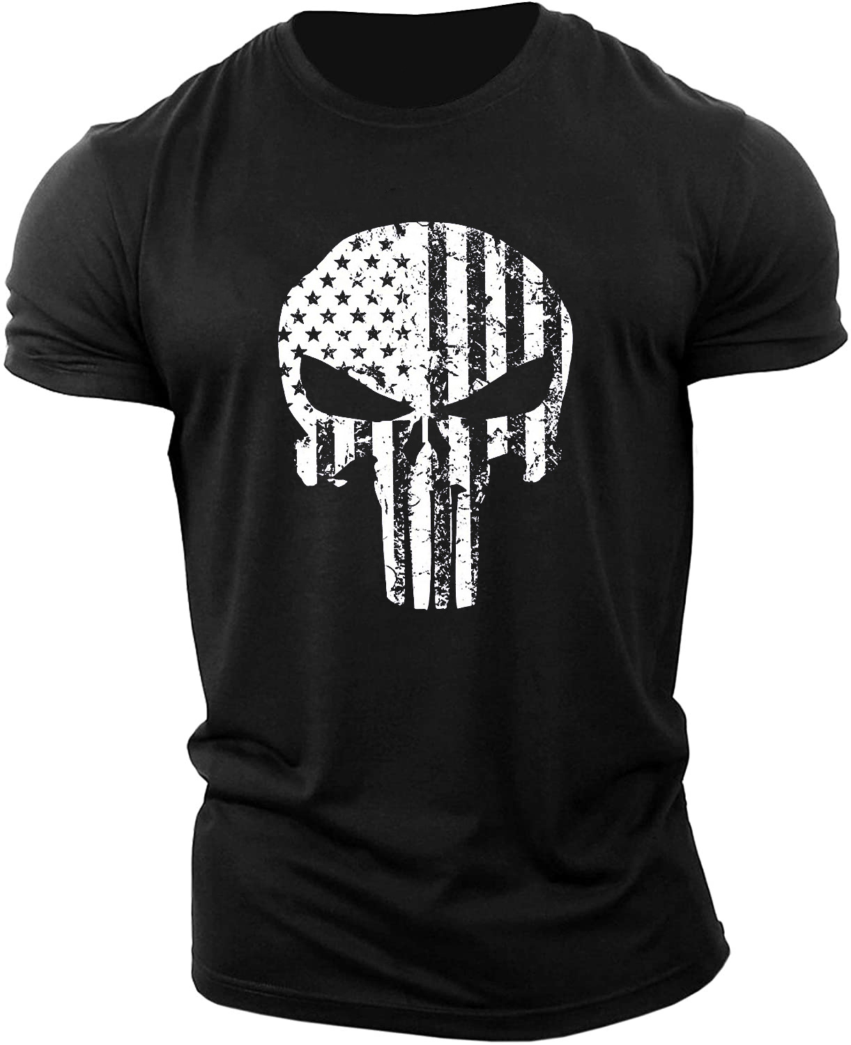 Cross-border Amazon Wish Cross-border ebay Men's Skull Fitness Short-sleeved T-shirt Cotton Gym GYM