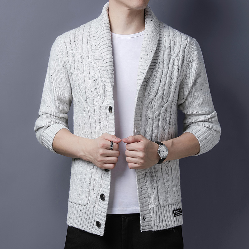 Factory Outlet Men's Cardigan Sweater Spring and Autumn Retro plus size Lapel Knitwear Young and Middle-aged Casual Men's Coat