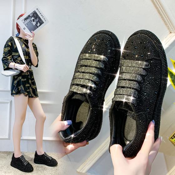 European station 2021 autumn new full diamond sponge cake thick bottom sports casual shoes Net famous leather women's shoes tide shoes