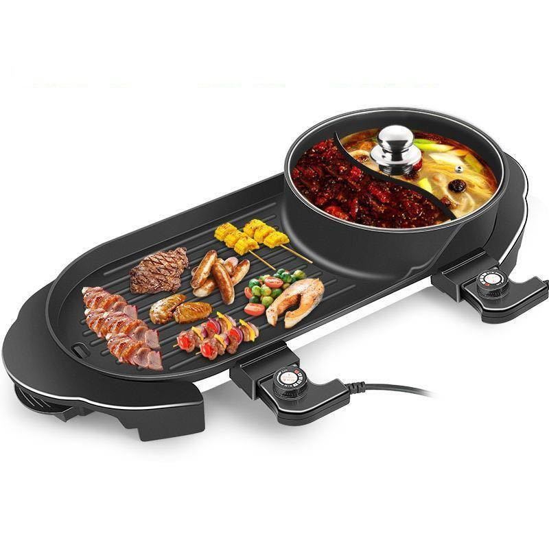 Cross-border new factory direct sales can be separated rinse roast one Mandarin duck pot multi-functional household electric cooker activity gifts