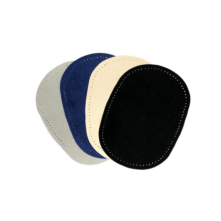 Flocking Suede Suede Sweater Knee Patch Sleeve Elbow Oval Cut No Back Adhesive Sewing Cloth Patch