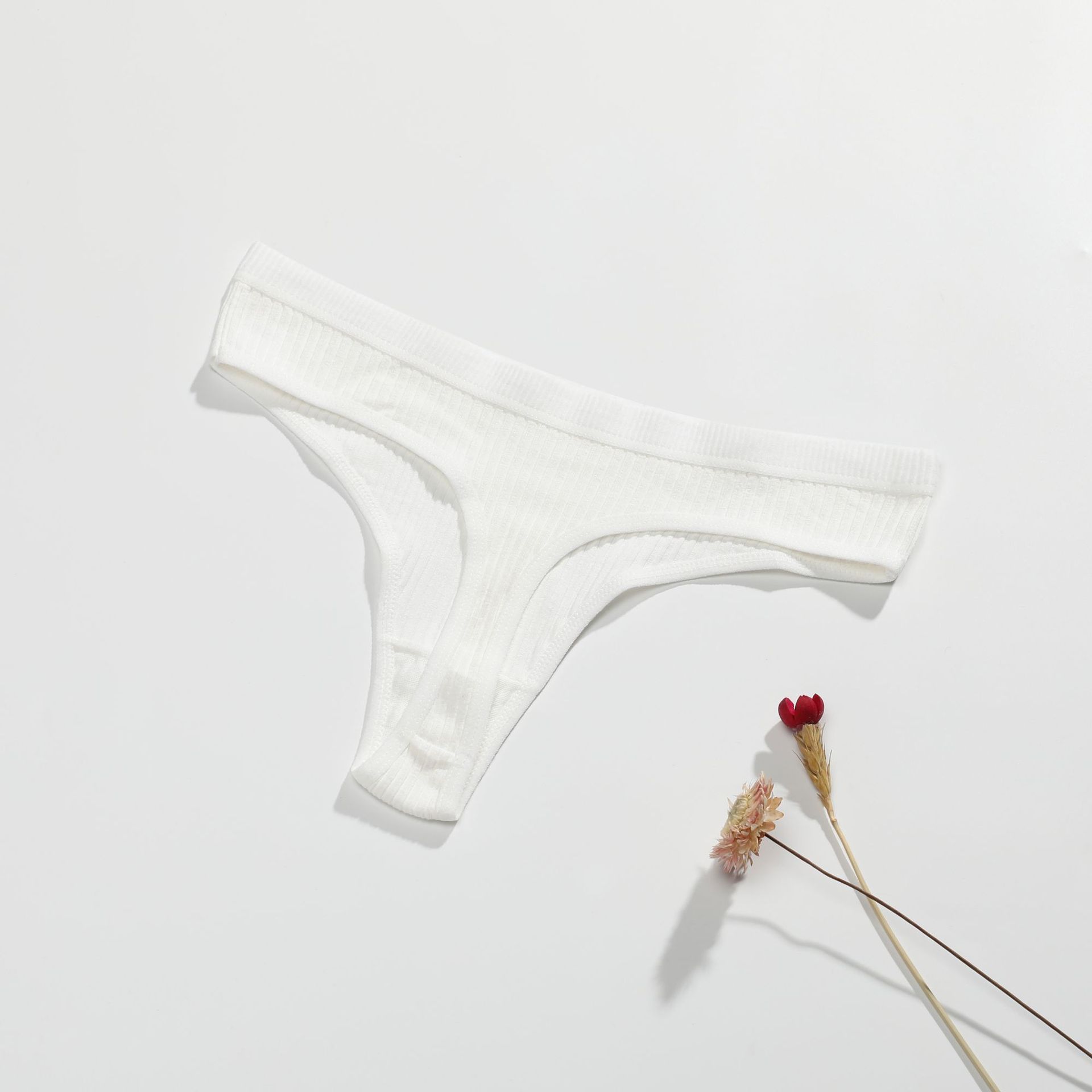 Pure Cotton European and American Sexy Thong Women's Mid-low Waist Women's Comfortable Breathable t-shaped Panties Simple Women's t-shaped Panties