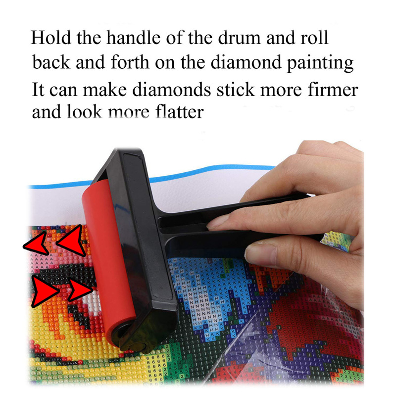 diy Diamond painting tool pressure drill roller pressure drill red print roller art oil painting tool ink cylinder