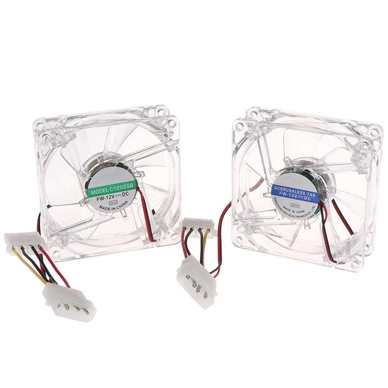 Factory Direct sales 8025 8CM LED light fan computer chassis fan transparent chassis cooling fan