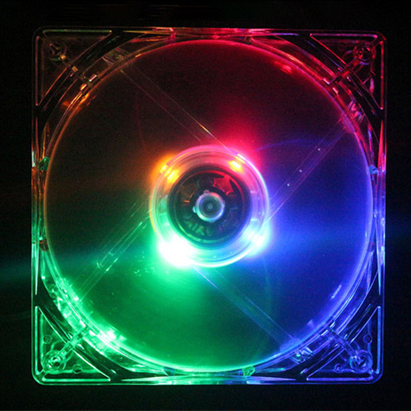 Factory Direct sales 8025 8CM LED light fan computer chassis fan transparent chassis cooling fan