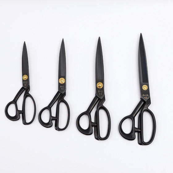 Tailor scissors wholesale carbon steel tailoring large black clothing scissors 10 inch 11 inch 12 inch industrial cloth cutting scissors