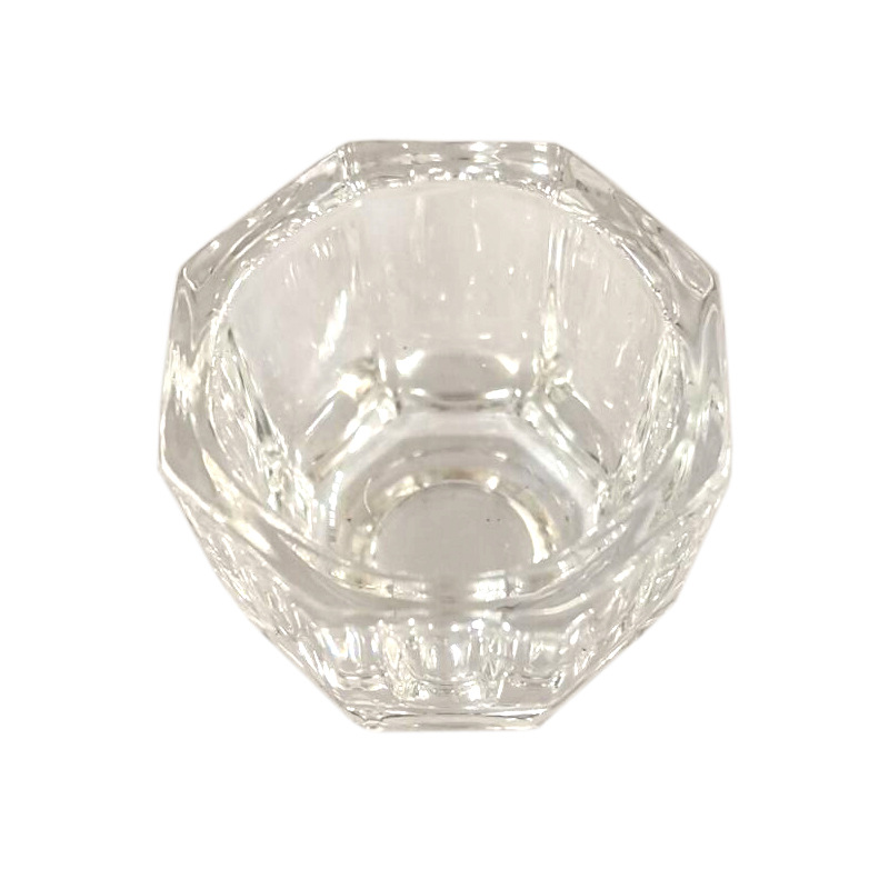 Nail Art Tools Crystal Cup Glass Octagonal Cup Transparent Carved Crystal Liquid Cup Pen Washing Water Paint Bottle