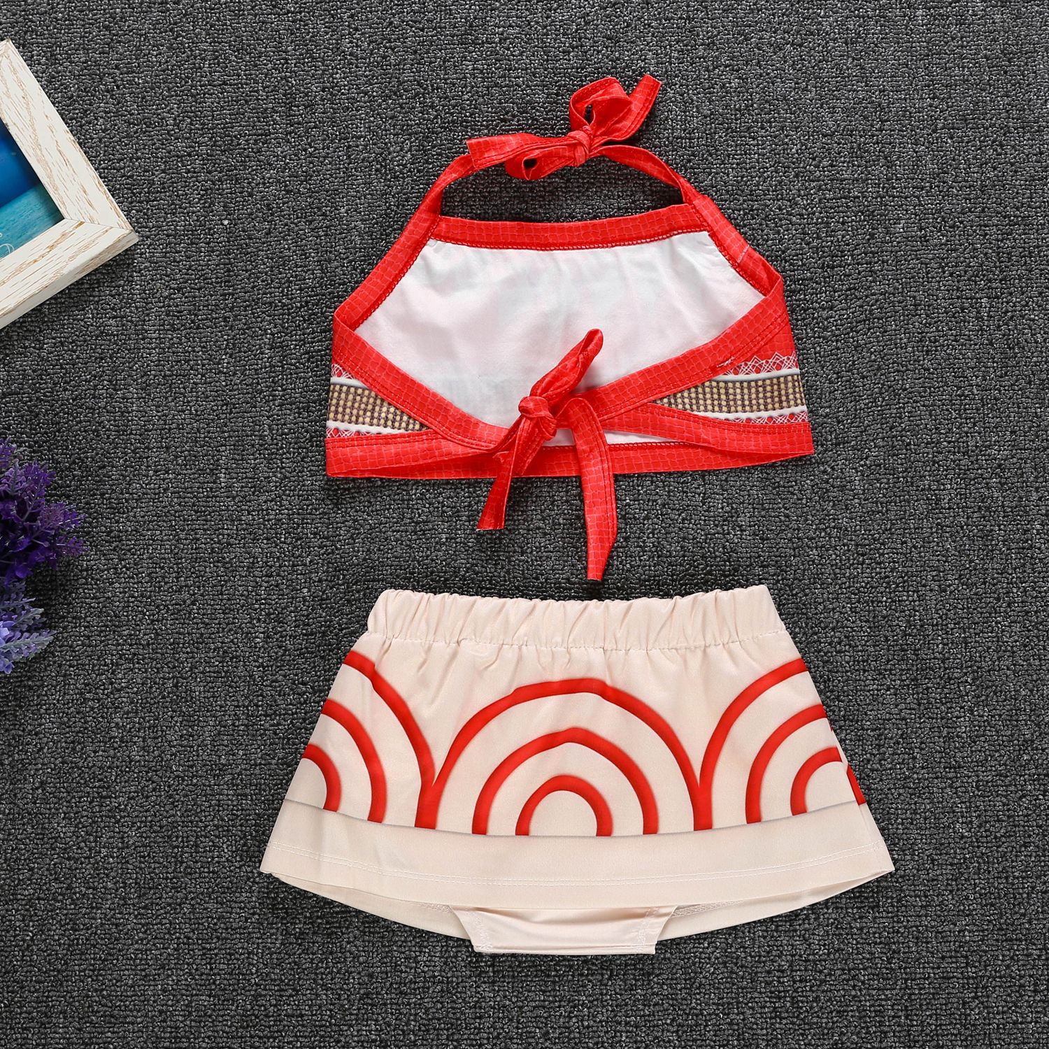 2020 Foreign Trade New Girls Princess Dress Cartoon Ocean Moana Strap Bellyband Children's Dress