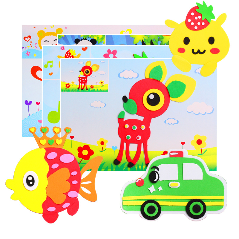 Children's handmade eva stickers AR series 20 educational cartoon children's three-dimensional stickers wholesale factory direct sales