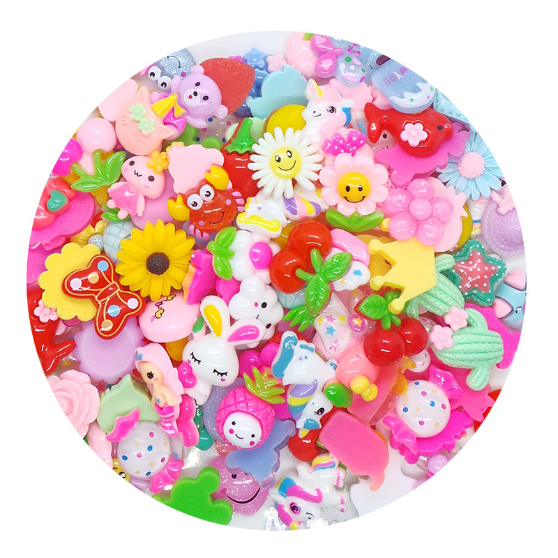 Rural beauty cartoon mixed resin jewelry accessories handmade diy hair accessories material cream glue mobile phone shell patch