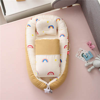 Honeycomb Breathable Hemei Removable and Washable Portable Crib Bed Bionic Baby Nest Baby Pillow Travel Crib