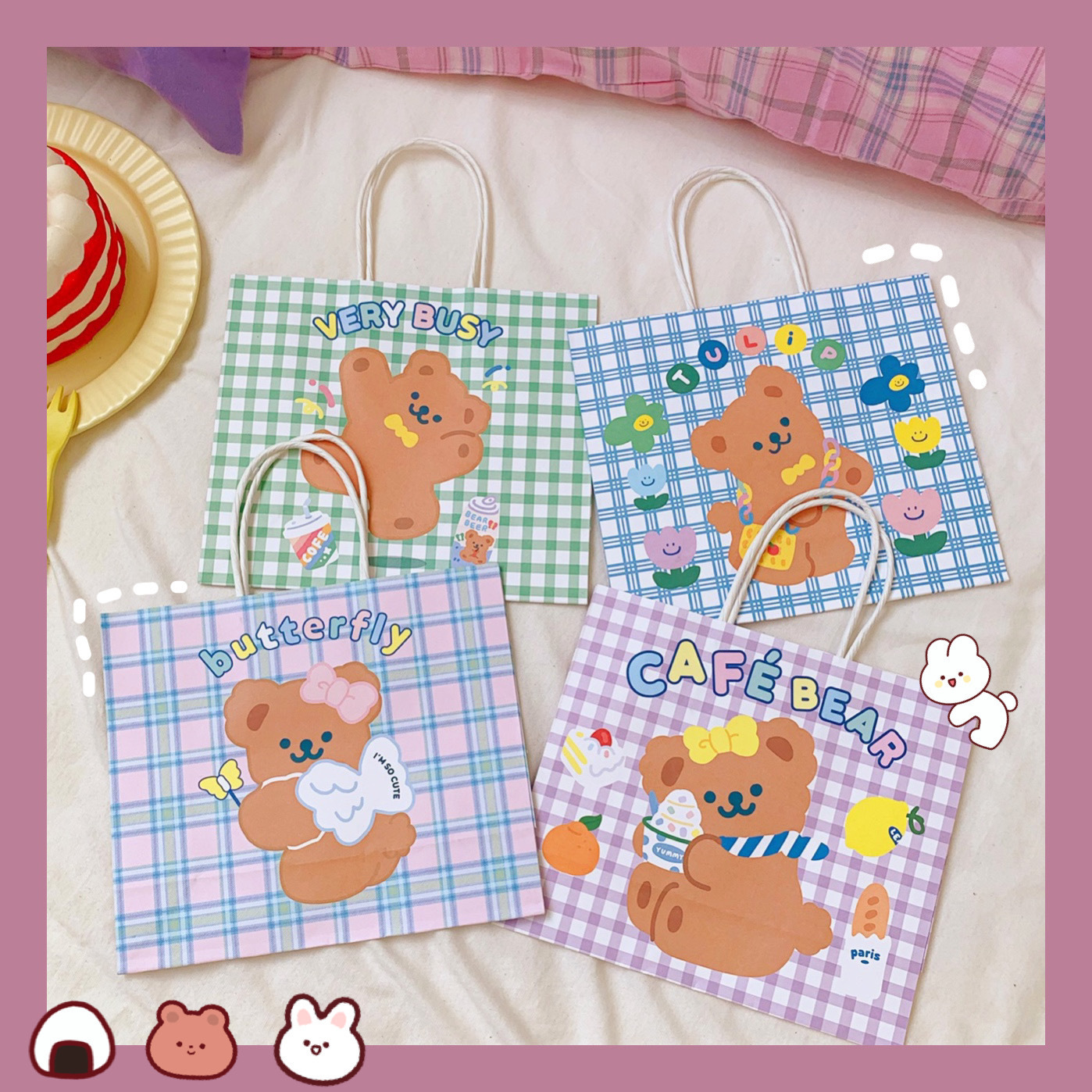 ins Cute Gift Bag Cartoon Super Cute Bear Gift Wrapping Paper Bag Student Exquisite Mini Portable Shopping Bag