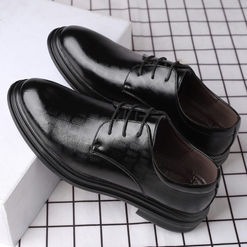 Business Dress Leather Shoes Men's Genuine Leather Casual Men's Shoes British Fashionable Breathable Groom's Young Korean Style Wedding Shoes