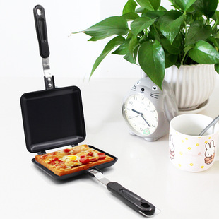 Household gas grilled sandwich toast mold double-sided frying pan steak breakfast pan omelette non-stick pan gas
