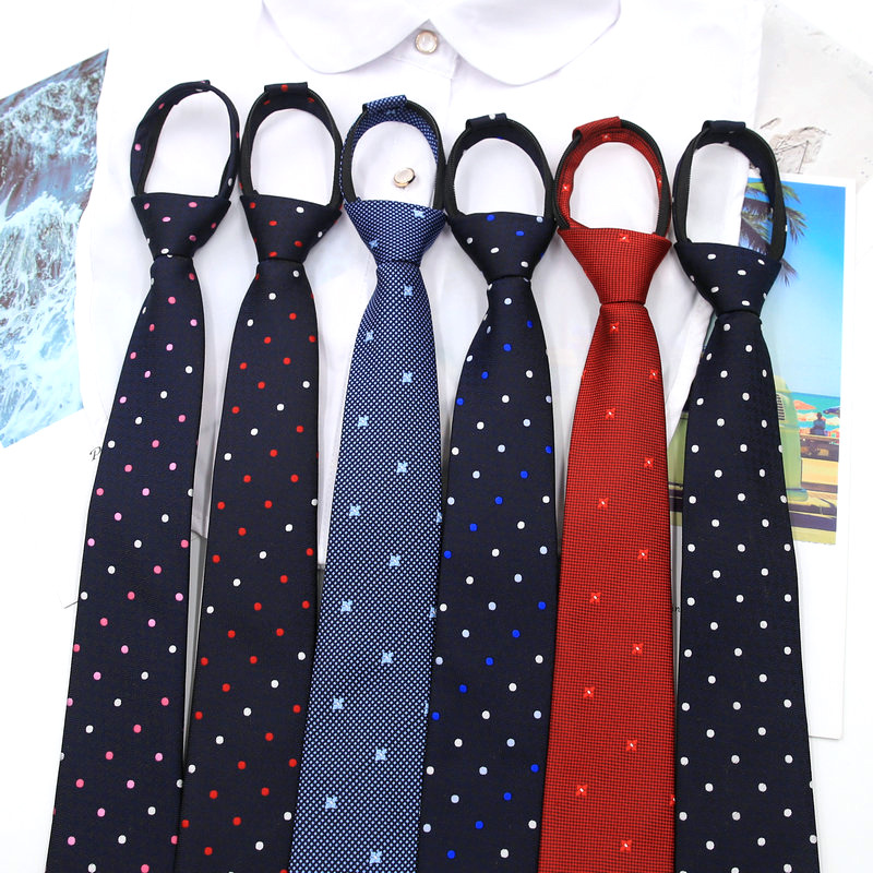 Japanese Plaid Striped Tie Unisex Narrow Fashionable jk Uniform College Style Lazy Zipper Tie Spot