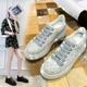 European station 2021 autumn new full diamond sponge cake thick bottom sports casual shoes Net famous leather women's shoes tide shoes