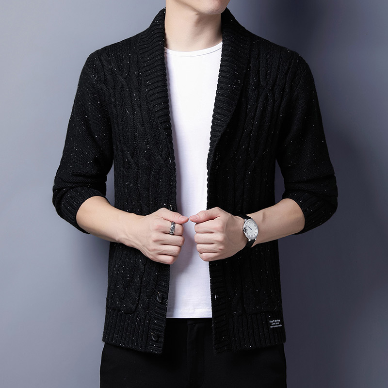 Factory Outlet Men's Cardigan Sweater Spring and Autumn Retro plus size Lapel Knitwear Young and Middle-aged Casual Men's Coat