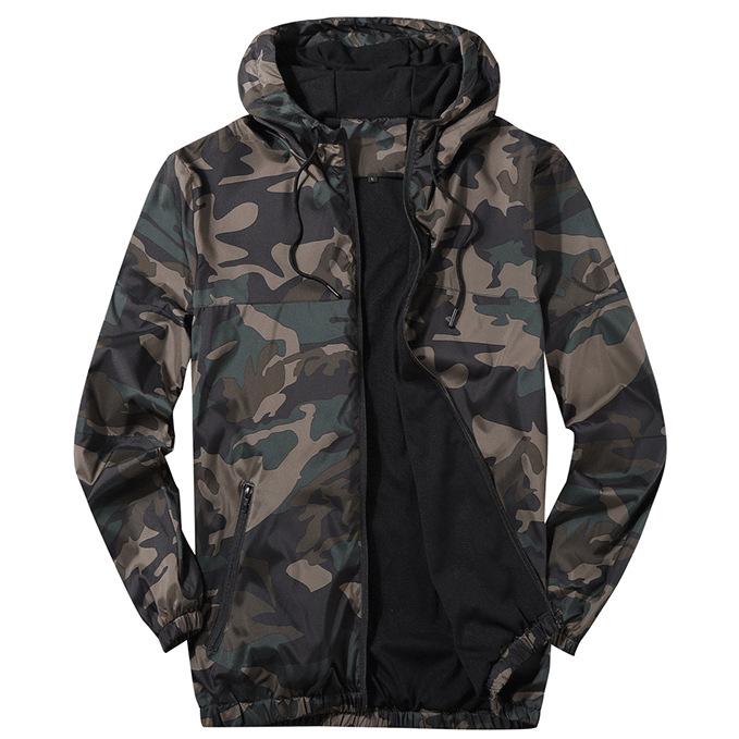 [Asian Code] Spring and Autumn Jacket Jacket Men's Camouflage Sports Mesh Breathable Color-matching Amazon temu