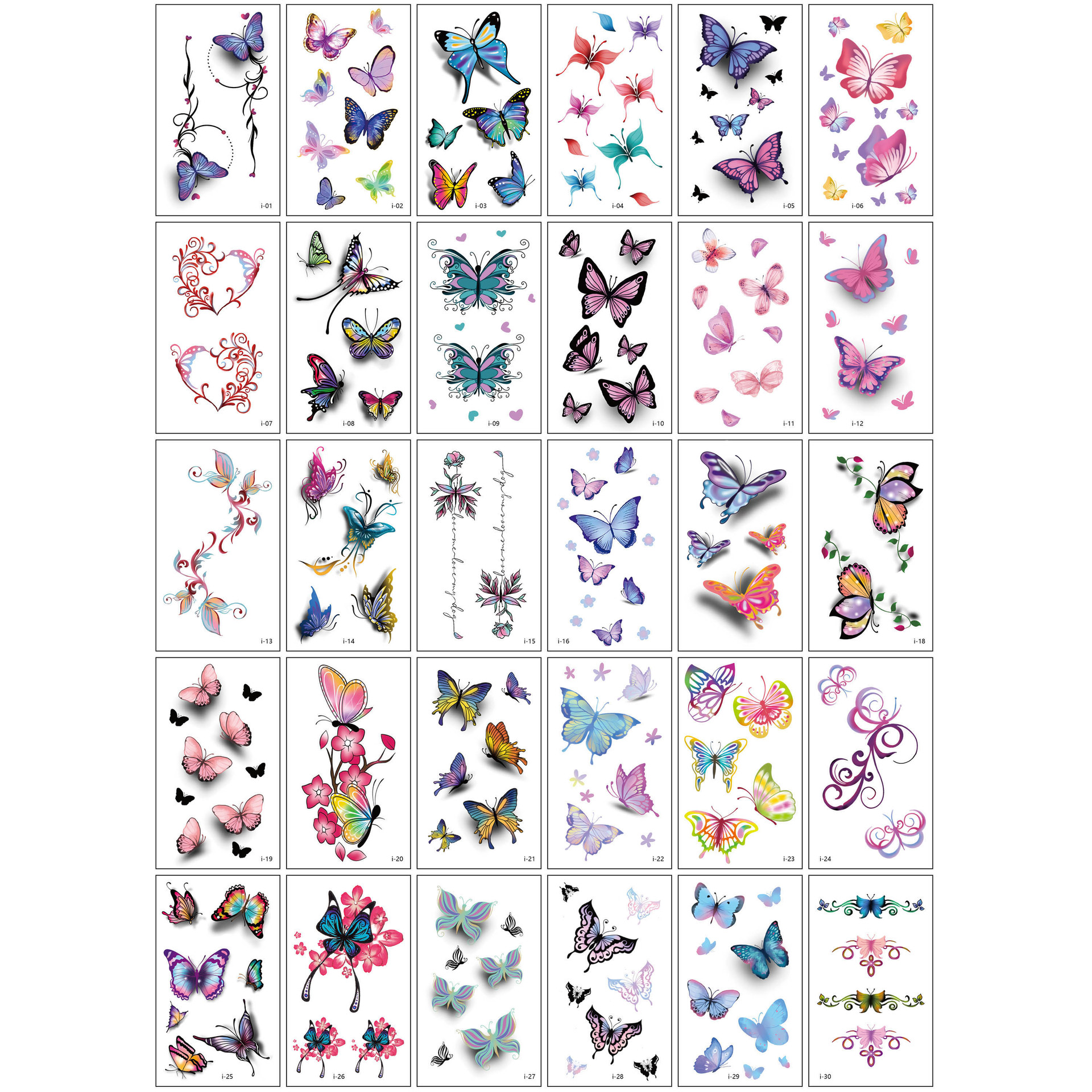 Wholesale small fresh tattoo stickers high-end ins tattoo flower eyebrow butterfly English star face tattoo