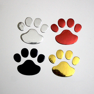 Car decoration car stickers cool bear puppy footprints 3D three-dimensional car stickers pvc adhesive stickers nude